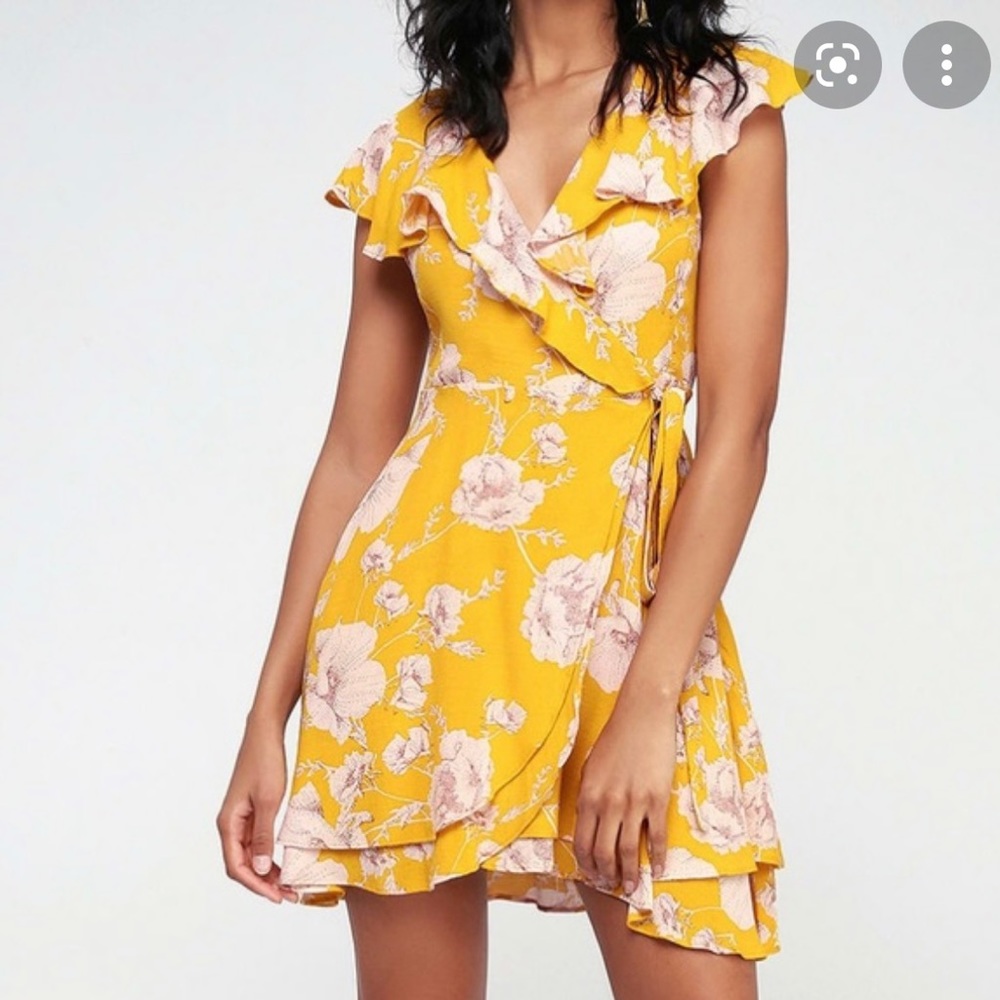 Free People Yellow Floral Dress
